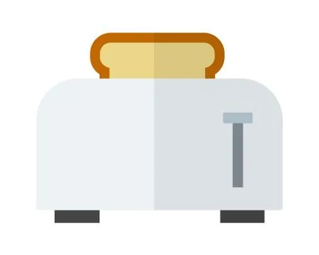 Toaster with a slice of bread vector flat isolated 스톡 일러스트