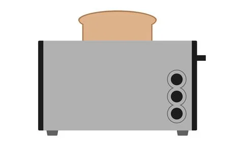 Toaster with toasted bread isolated on a white background. Stock Illustration
