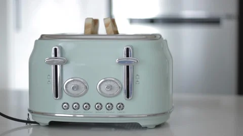 Toaster Toasting Bread Stock Footage 96364312