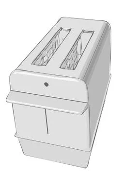 Toaster on white Stock Illustration