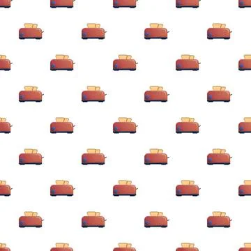 Toasters and bread creating a seamless pattern background Stock Illustration