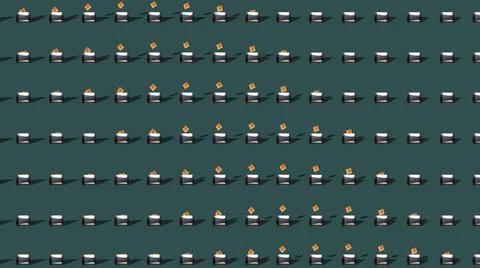 Toasters ejecting bread simple flat lay minimal composition pattern. Stock Illustration