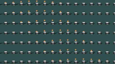 Toasters ejecting bread simple flat lay minimal composition pattern. Breakf.. Stock Illustration