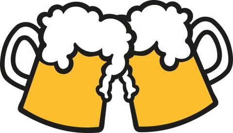 Toasting beer mugs Stock Illustration