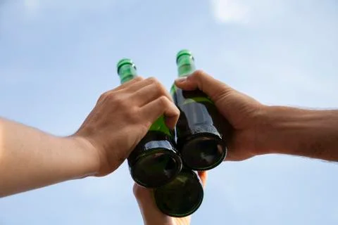 Toasting with beer Stock Photos