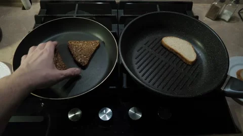 Toasting Bread Technique Stock Footage 315916727