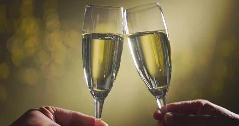 Toasting Champagne Flutes Stock Footage 140785889