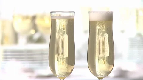 Toasting with champagne glasses Stock Footage 8574872