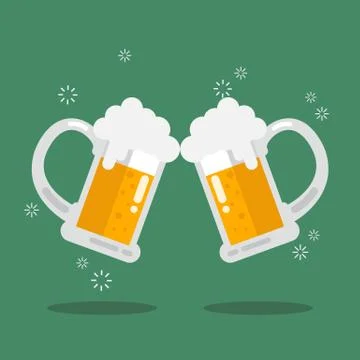 Toasting glasses of beer Stock Illustration