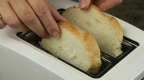 Toasting White Bread 스톡 동영상 32361619
