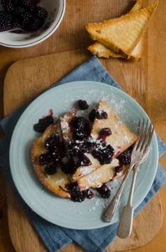 Toasts with berries Stock Photos