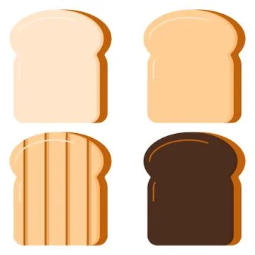 Toasts bread vector set isolated on white background. Illustrazione stock