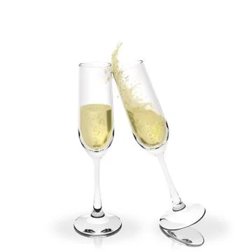 Toasts champagne white background Stock-Illustration