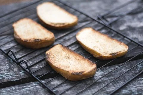 Toasts on the grill Stock Photos