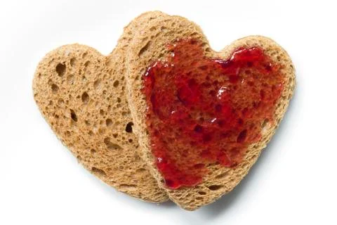 Toasts with red jam Stock Photos