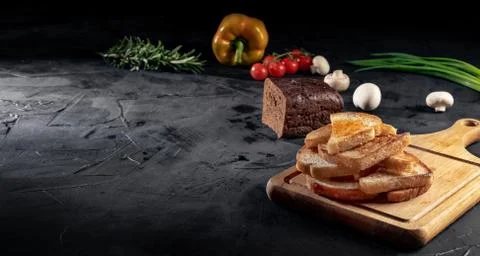 Toasts slices for breakfast Stock Photos