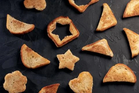 Toasts slices for breakfast Stock Photos