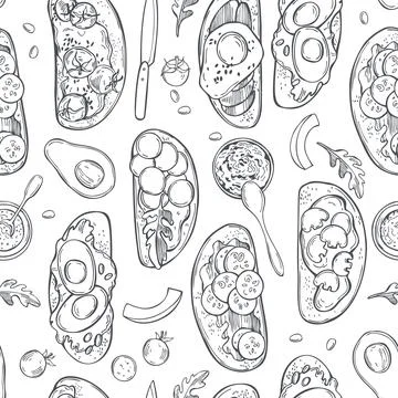 Toasts.  Vector pattern Stock Illustration