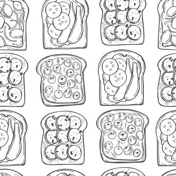 Toasts.  Vector pattern Stock Illustration