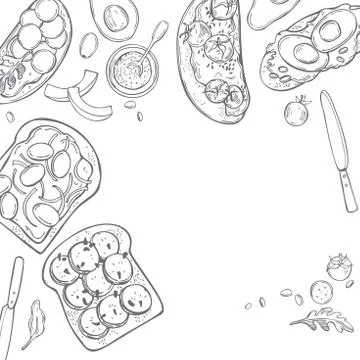 Toasts on white background.  Vector background. Stock Illustration