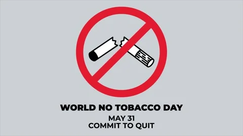 Tobacco Day May 31 Commit To Quit smoke red text animation video. 動画素材 334830942