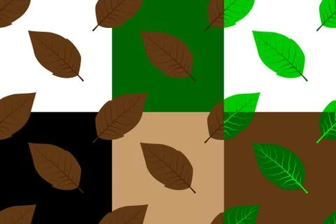 Tobacco leaf seamless pattern Stock Illustration