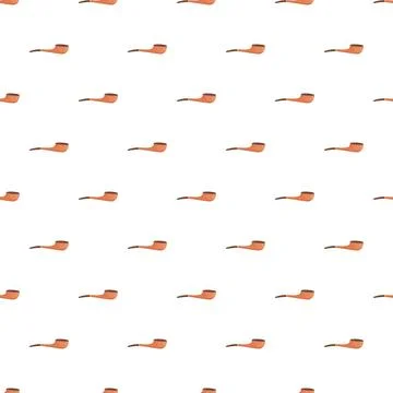 Tobacco pipe seamless pattern on white background Illustrazione stock