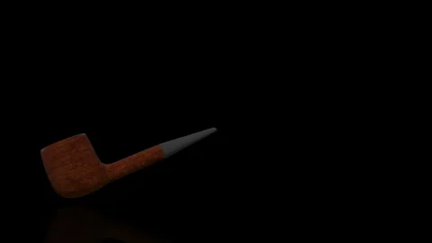 Tobacco Pipe turns on itself - loop animation Stock Footage 253353748
