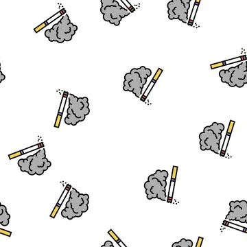 Tobacco smoke vector seamless pattern Stock Illustration