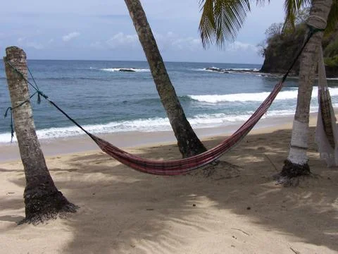Tobago beach hammock Stock-Fotos