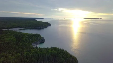 Tobermory  drone  sunset 库存影片 147207532