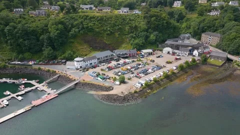 Tobermory in Scotland by drone Stock Footage 247436743
