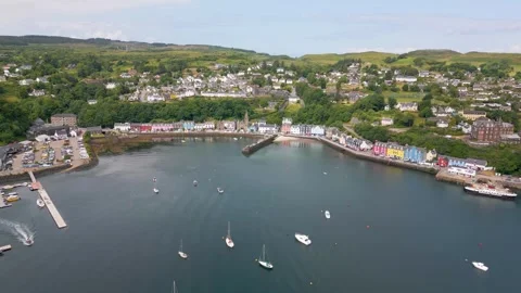 Tobermory in Scotland by drone Stock Footage 247436768