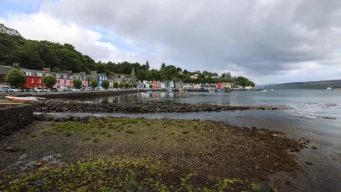 Tobermory seafront at low tide, 4k time lapse Stock Footage 311939928