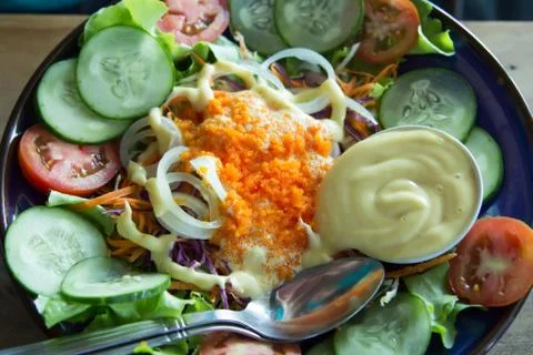 Tobiko vegetable salad Stock Photos