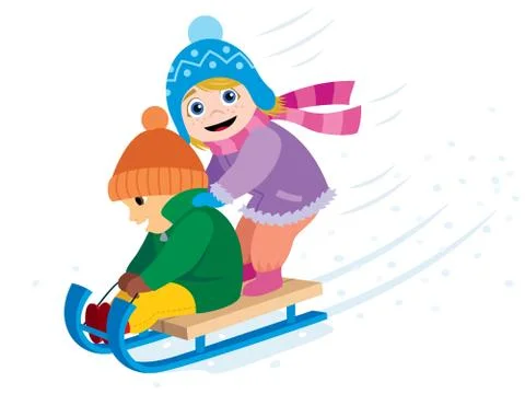 Tobogganing Stock Illustration