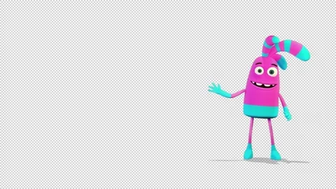 Toby comes out from the right side of the screen and greeting Video Loop and 库存影片 163332838