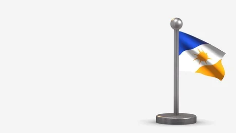Tocantins 3D waving flag animation on tiny flagpole. Video stock 120800752
