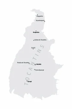 Tocantins State map Stock Illustration