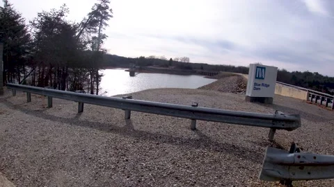 Toccoa River at Blueridge Dam and sign Stock Footage 149599021