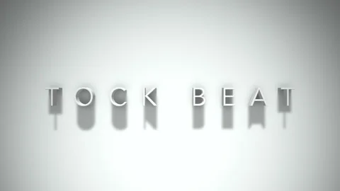 Tock beat 3D title animation with shadows on a white background Vídeo Stock 297384382