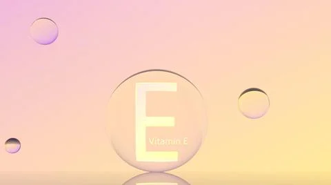 Tocopherol vitamin E concept. Illustration 3D rendering vitamin E capsule Stock Illustration