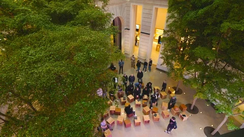 Today At Apple class inside Champs-Elysees Apple Store Stock Footage 118021908