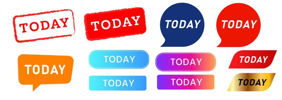 Today this day urgency stamp button and speech bubble talk communication Stock Illustration