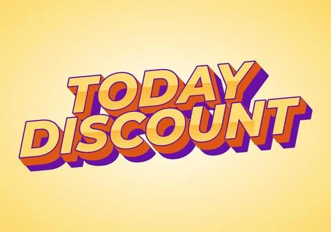 Today discount. Text effect in 3D style with modern colors Illustrazione stock