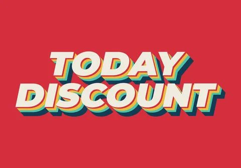 Today discount. Text effect in 3D style with modern colors Illustrazione stock