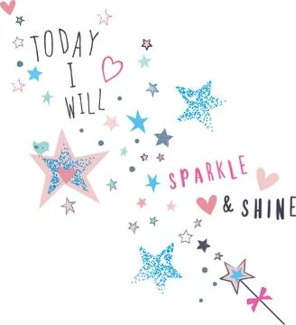 Today i will spark &amp; shine Stock Illustration