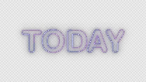 Today neon effects, text animation on transparent background Video stock 303588281