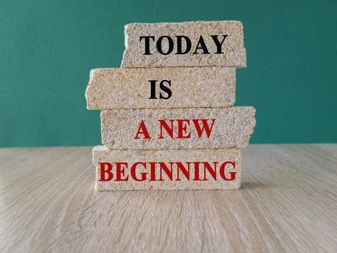 Today is a new beginning symbol. Concept words Today is a new beginning Stock Photos