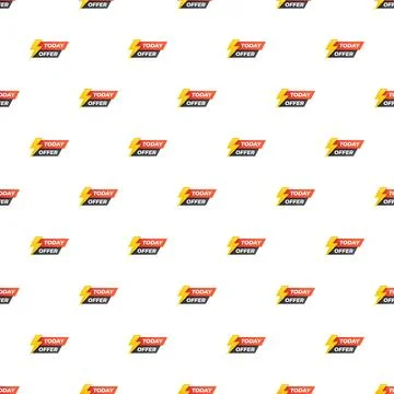 Today offer promotional pattern with lightning bolt Stock Illustration